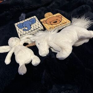 Jellycat White Unicorn and Bunny Stuffed Animals